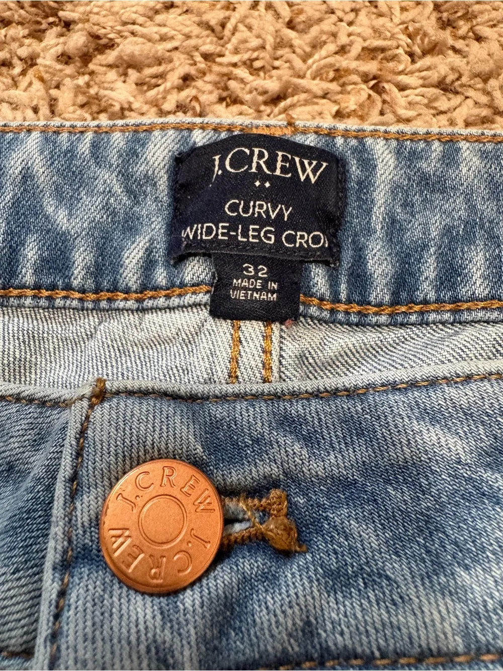 J. Crew Curvy Wide Leg Crop Denim Jeans Womens size 32